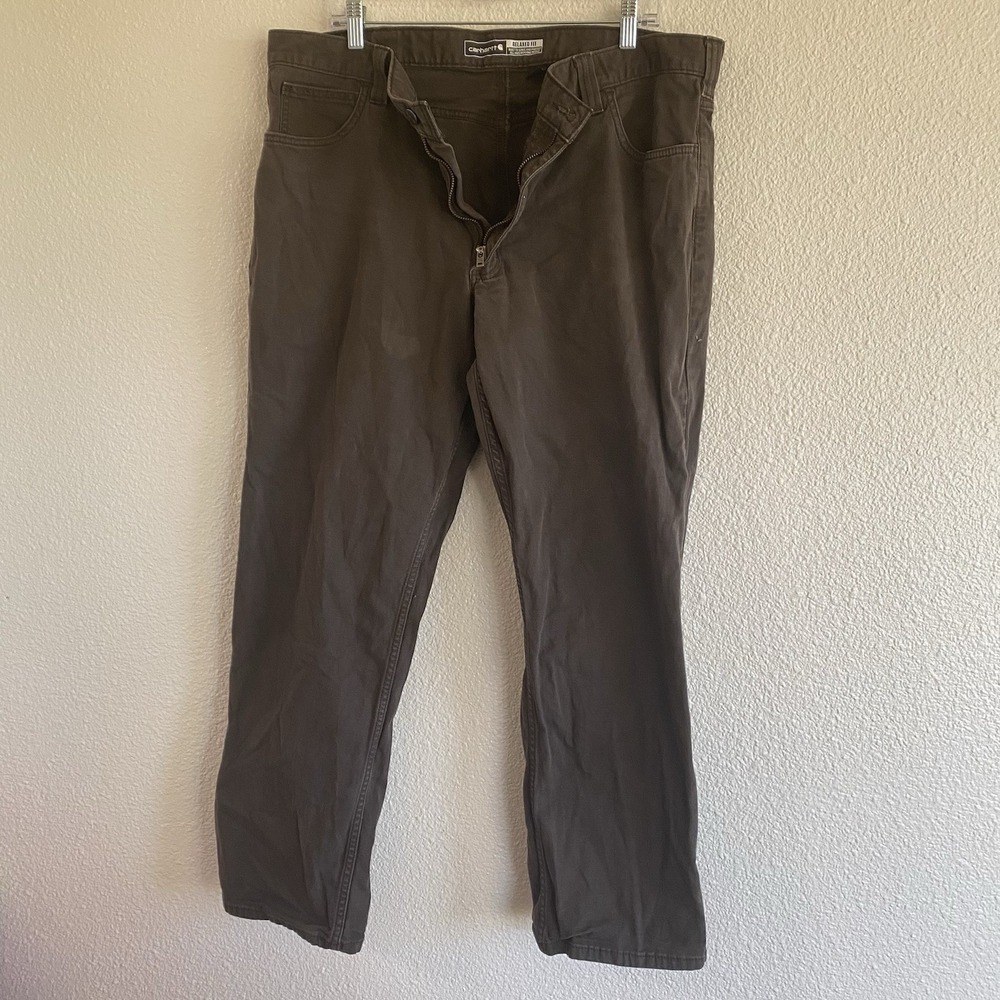 Men's Carhart Relaxed Fit Pants Brown Sz 40x30
